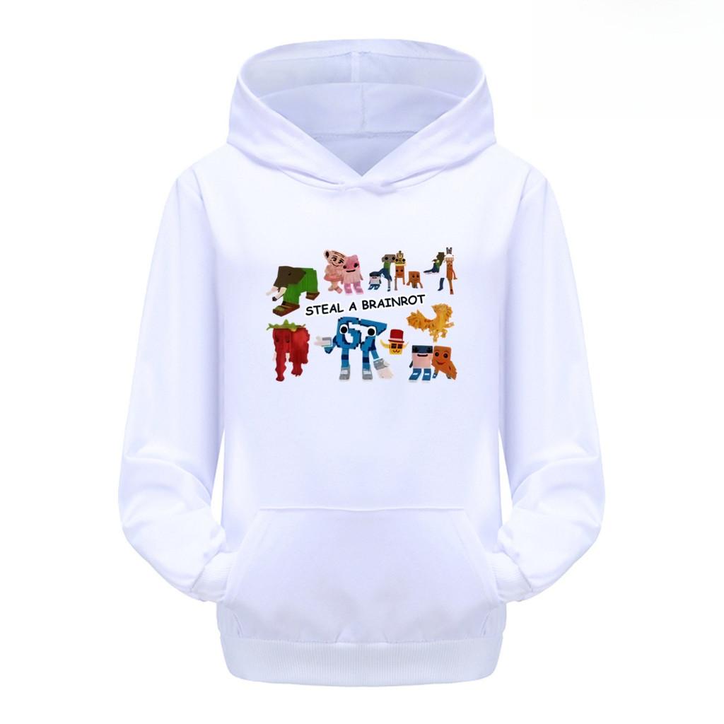 5214 Dětské chlapecké dívčí mikiny s dlouhým rukávem a potiskem Steal a Brainrot 67 Six Seven