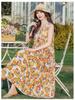 Elegant Plus Size Floral Cotton-Silk Sleeveless Summer Dress