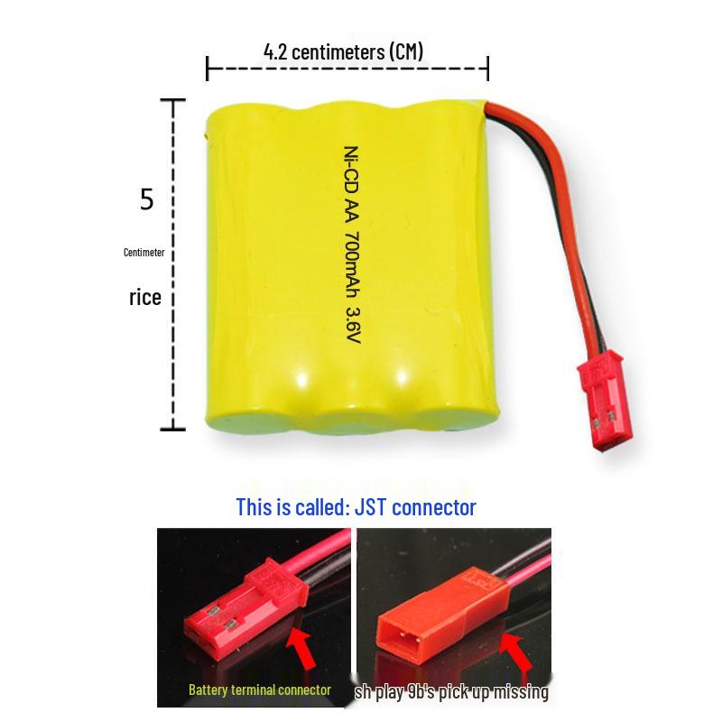 Rechargeable Battery Pack for Remote Control Toy Cars - 3.6V, 4.8V, 6V, 700mAh - Toy Accessories