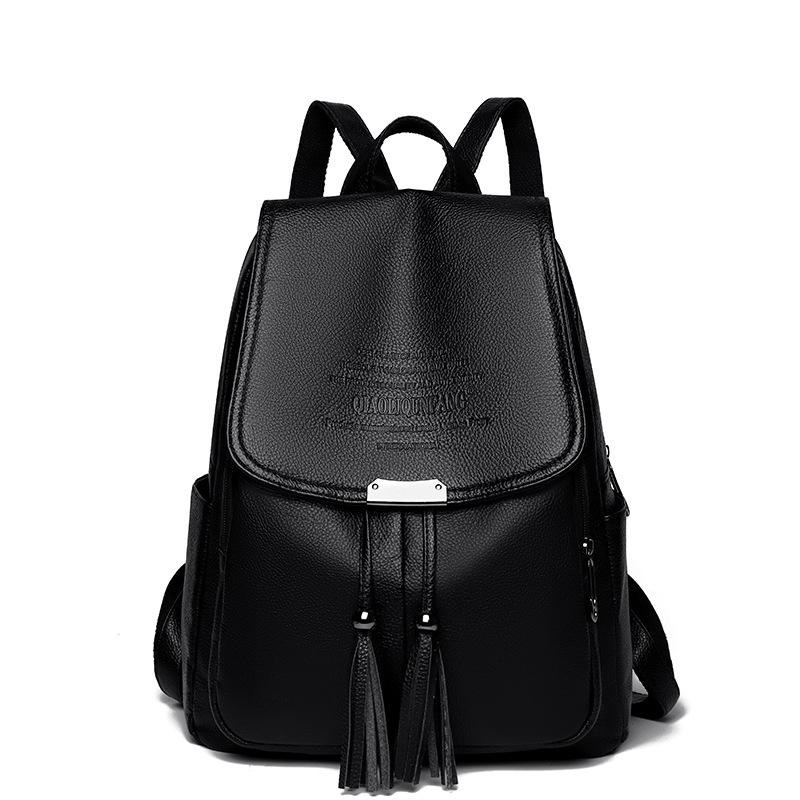 Schoolbag New Korean Version Fashion Women's Bag Large Capacity Soft Texture Women's Backpack Multi-purpose Middle-aged Simple Mother Bag