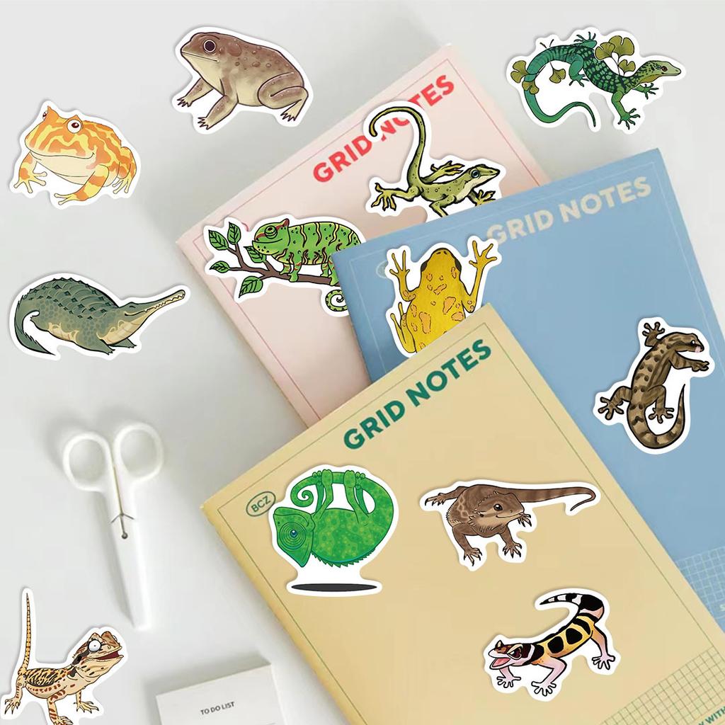 50 Cartoon New Reptile Graffiti Stickers Decorate Guitar Notebook Suitcase DIY Waterproof