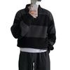 Sweater Men's Trendy Brand Loose and Lazy Retro Hong Kong Style Pullover Striped Knitted Sweater Trendy Casual Versatile Jacket