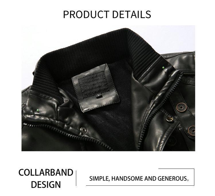 Men's Plus Size Washed PU Leather Motorcycle Jacket