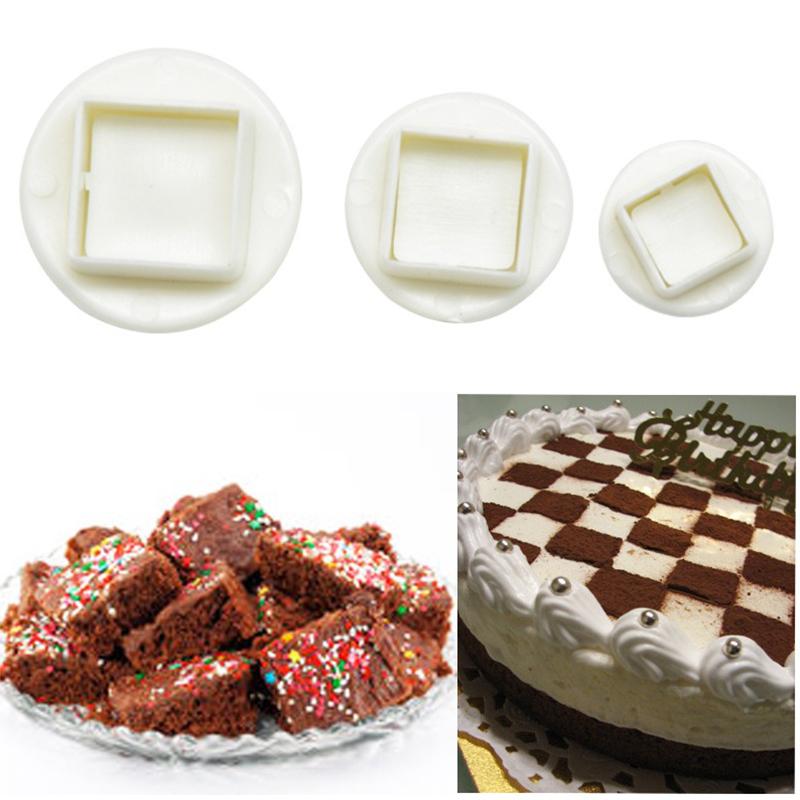 3PCS Geometric Fondant Cookie Cake Cutter Handmade Pressing Spring Mold Heart Square Pentagram Round Shaped Cake Decorations ZYF