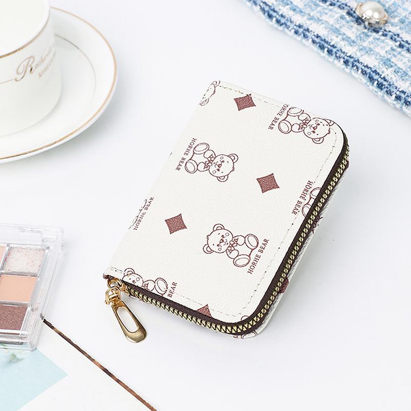 Мультяшный принт сумка для карточек-органайзер многофункциональный кошелек для ключей и наличных большой вместимости короткий кошелек 619₽