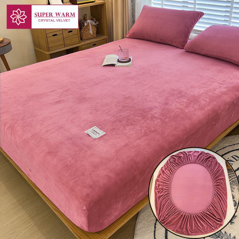 

Тепла Зимова Оксамитова Флісова Простирадло На Гумці Еластичний Наматрацник Пара Двоспальна Постільна Білизна Розкішна Двоспальна Простирадло 160x200 160x200cm 1pc sheet