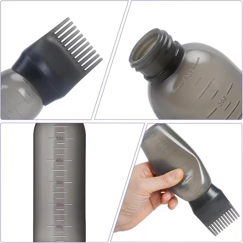 2 Stück Shampoo-Bürstenkopf Kopfhautmassagekamm Haarfärbe-Farböl-Applikatorflasche mit Bürste Friseursalon Haarstyling-Werkzeuge