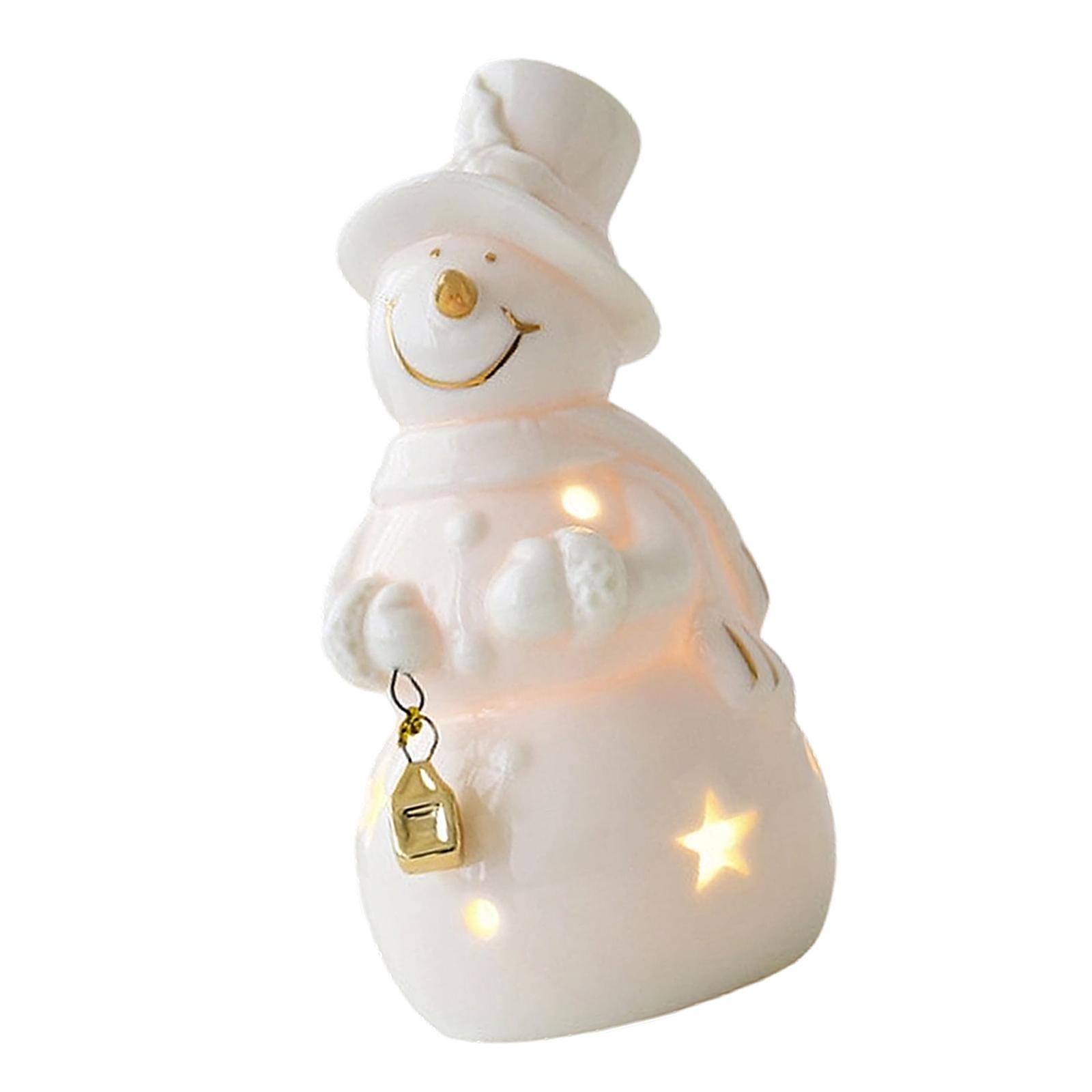 

Керамический Вырез Снеговик Машина Рождественская Елка Украшение со Светодиодной Подсветкой Декор Для Дома Офиса Рабочего Стола Праздничный Подарок A