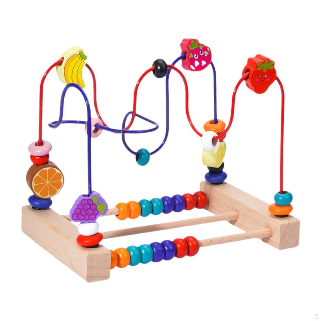 Bead Maze Toy Developmental Counting Hand Eye Coordination Educational Circle Beads Roller