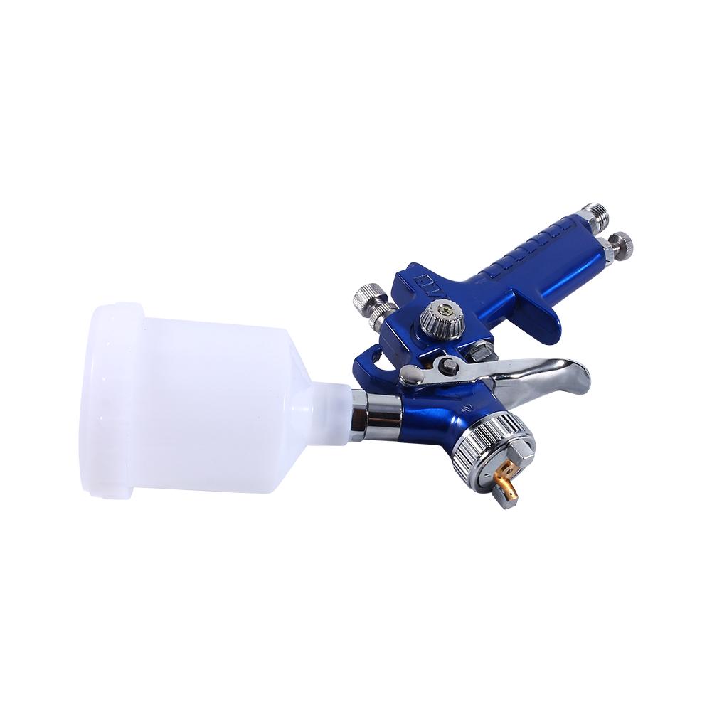 Blue Gravity Feed HVLP Mini Air Paint Spray Gun Low Pressure 0.8mm Nozzle 100ml