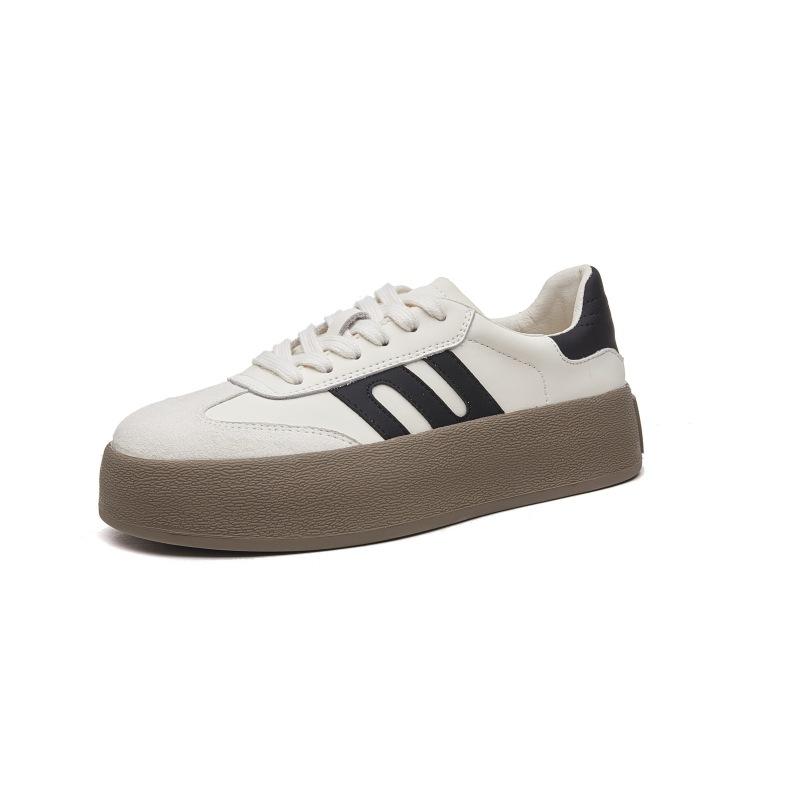 Board Shoes Women's Platform Leather Forrest Gump Shoes Spring and Autumn New Versatile Sports and Leisure Women's Training Shoes
