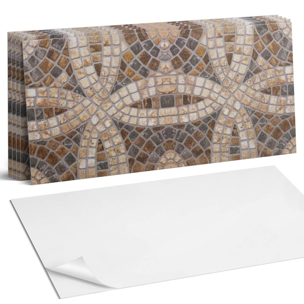 Package of Vinyl Tiles Easy Installation Mosaic Pattern Woven 6X60X30 Cm