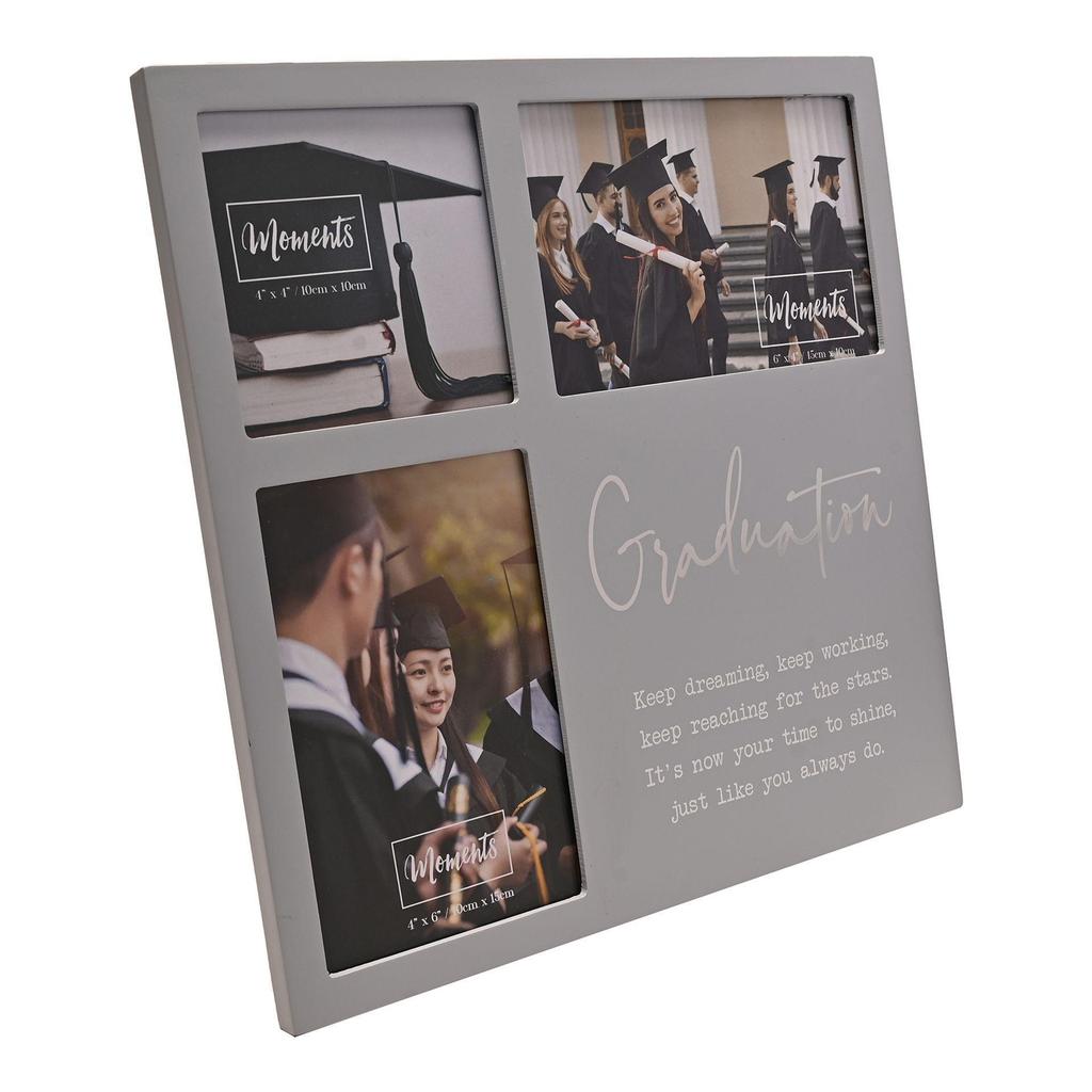 Moments Collage Photo Frame Grey - Graduation