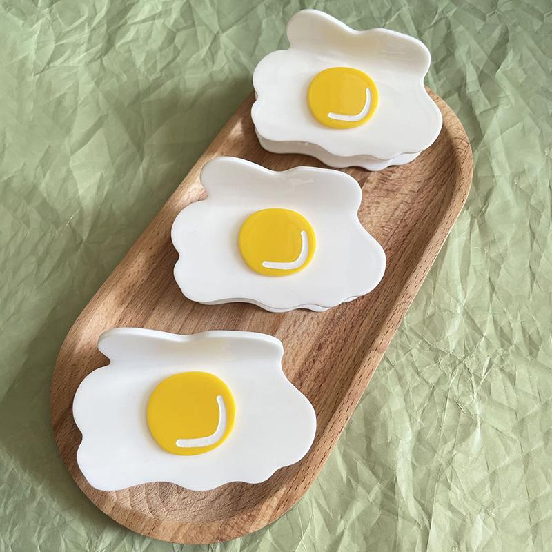 Fun Creative Poached Egg Hair Claw Cute Acetate Claw Clip Headdress For Women Girls Egg Shape Hair Clip Hair Accessories Gift