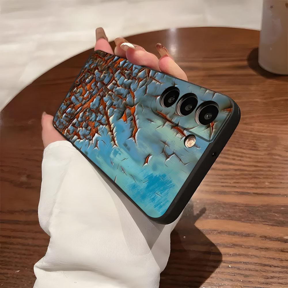 Grunge Texture Rusty Phone Case For Samsung S25 S24 FE S23 S22 S21 Plus S20 Ultra Note20Ultra Black Soft Shell