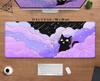 Cute Black Cats Mouse Pad Cartoon Art Design Gaming Accessories Purple Clouds Mouse Mat Gamer HD Printing Computer Desk Mousepad