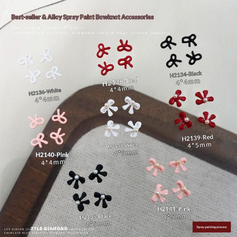 10Pcs Bow Mini Nail Art Nail  Bowknot Nails Decals Nails Art Design Nail Charm Nail Art Decoration Accessories