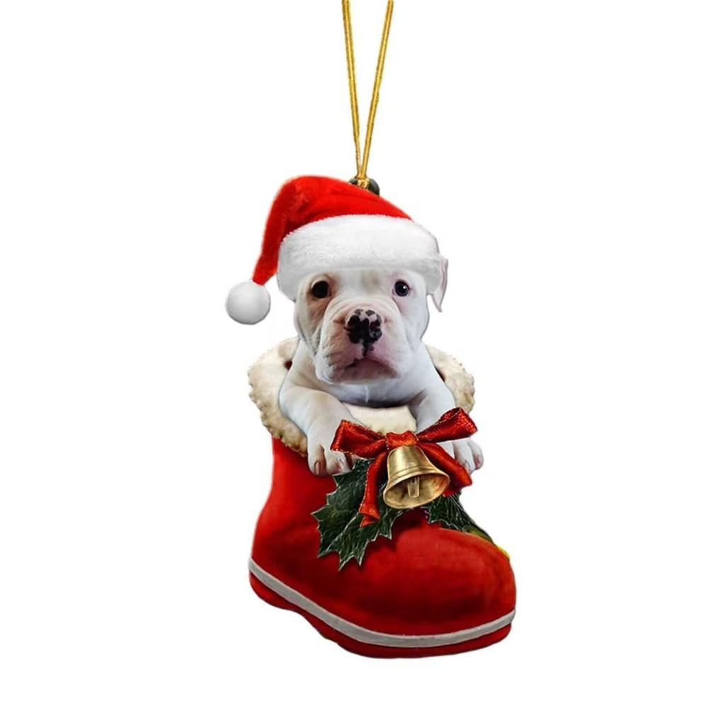 

Red Cartoon Adorable Dog Car Hanging Ornament For Stylish Christmas Home Decor 1
