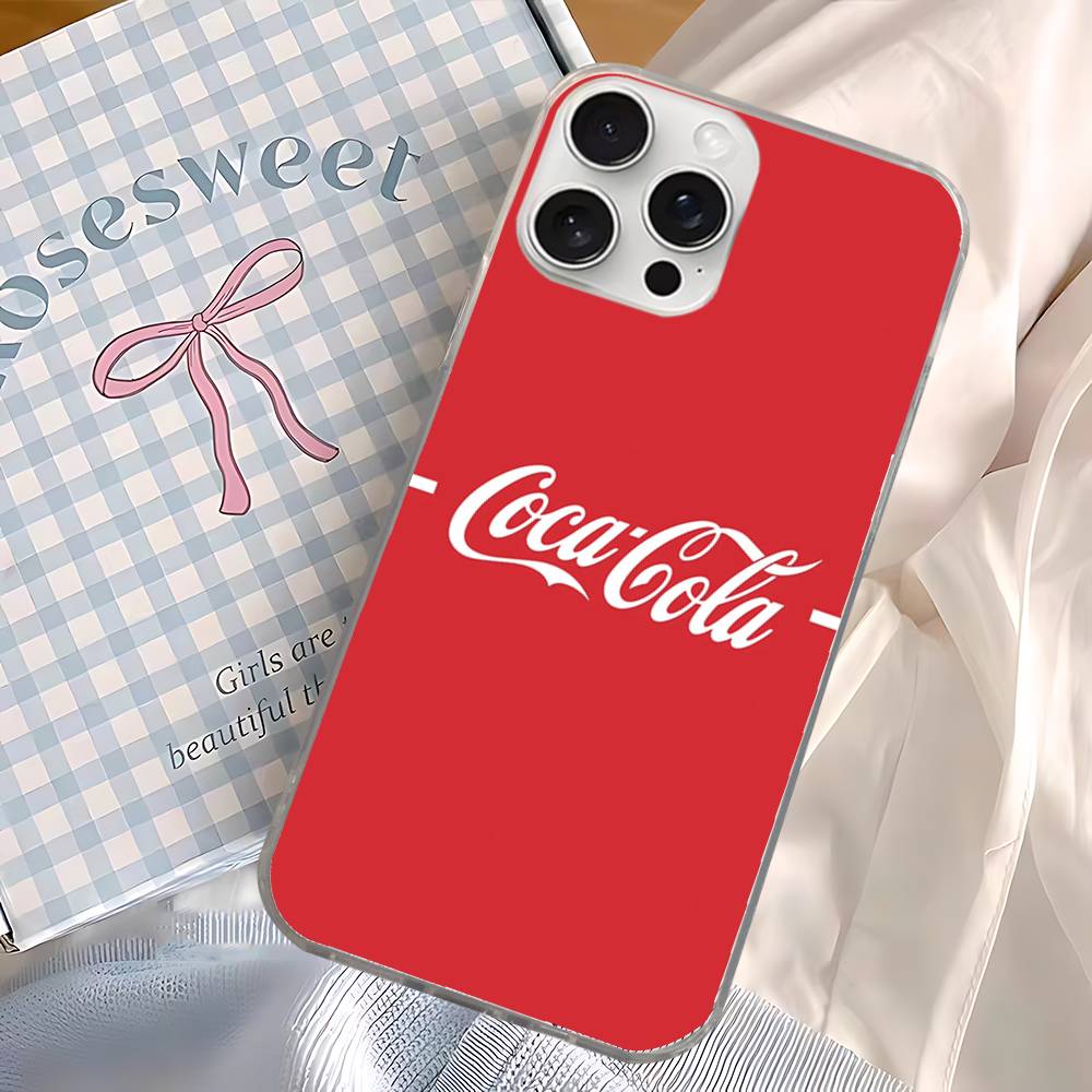 C-CocaC-Cola For iPhone 14 Pro Max 13 17 11 16 12 15 Air Plus Satin Colorful Phone Case