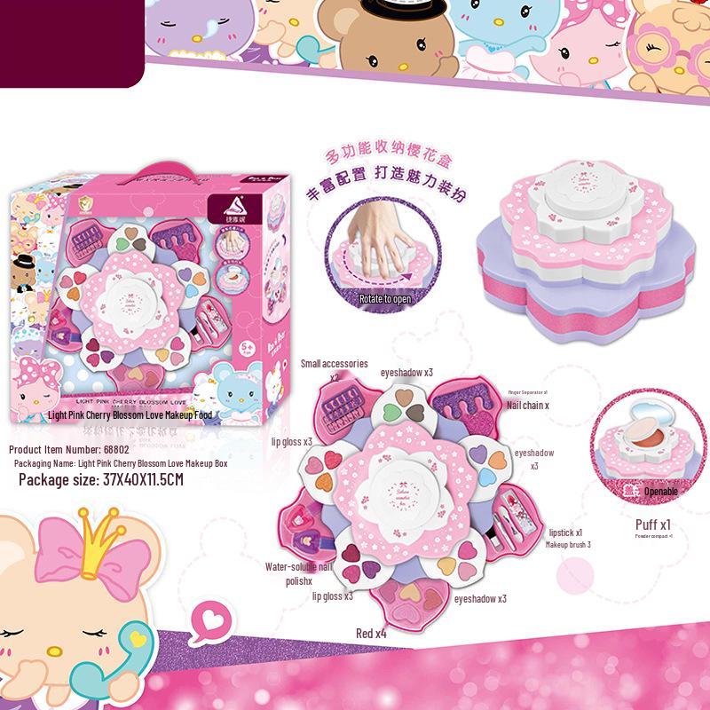 Jieyani Princess Makeup Set for Kids - Pretend Play Kit with Lipstick and Nail Polish