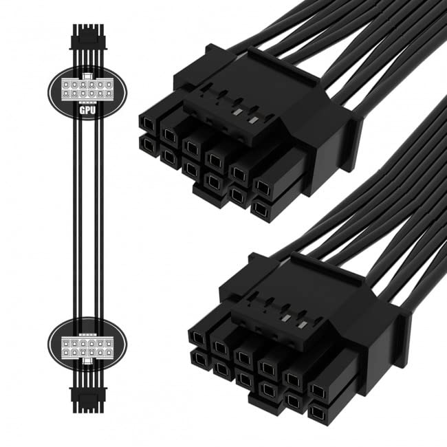 xiwai Dual ATX 8-pin to 12VHPWR ATX 3.0 PCI-E 5.0 Power Module Cable for 3080 3090 TIPSU 16-pin 12+4P Graphics Cards