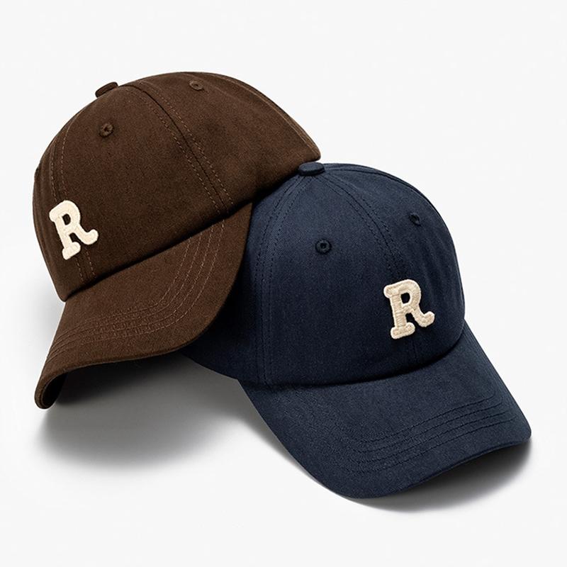 Koreanischer Stil Buchstabe R Baseballkappe Frühling Sommer Damen Zopfhüte Herren Baseballkappe Baumwolle Outdoor Einfache Schirmkappe Freizeitkappe Neu