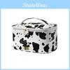 Waterproof Pu Makeup Bag Milk Cow Pattern Cosmetic Organizer Travel Pouch Ins Style