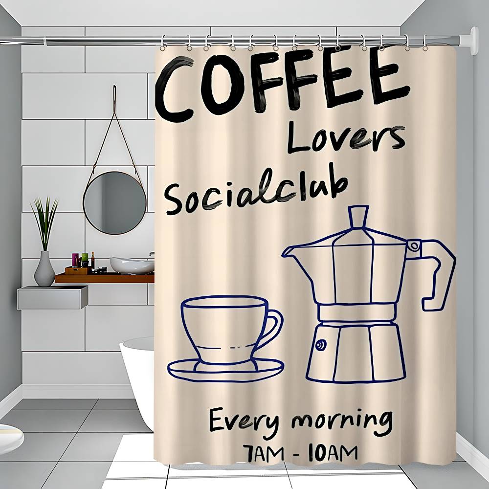 

Coffee Diver Simple Bathroom Shower Curtain Shielding Partition Shower Curtain Quick Dry Can Be Scrubable Light Opaque Bath 90x180 cm