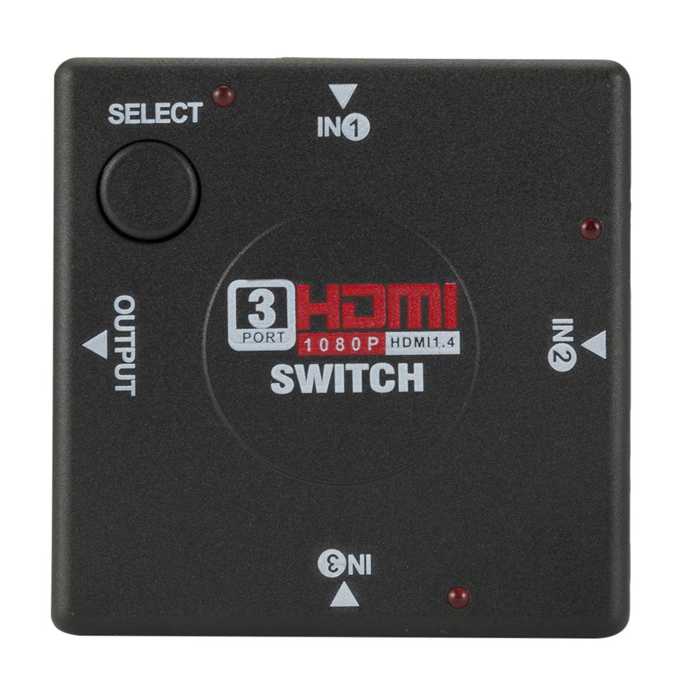 HDMI Switch 3 In 1 Out HDMI Switcher 3 Port Hub Box Auto Switch 3x1 1080p HD 3 In 1 Out HDMI Splitter HUB for HDTV XBOX360 PS3
