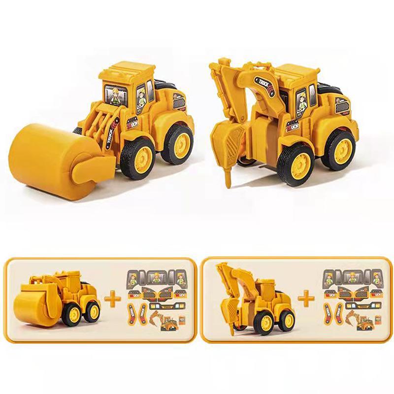 1Pcs Engineering Vehicle Model Press Sliding Car Excavator Bulldozer Children Educational Construction Vehicle Toy Kids Boy Gift