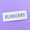 Great BURBERRY Scarf Fringed Logo Ivory Purple Wool Women Used
