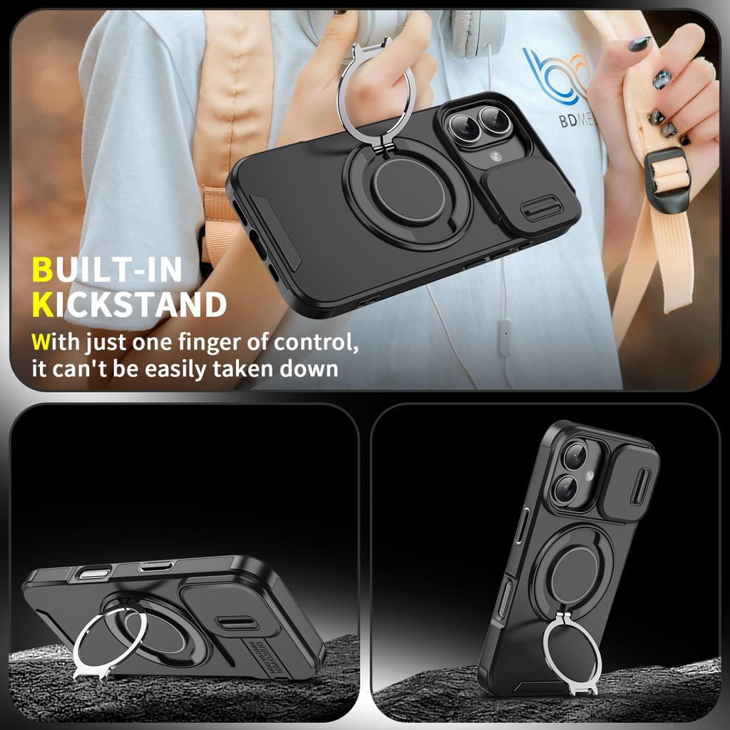 Non-Slip Ring Holder Case for Iphone 17 Pro Max Air 16 Plus 15 14 13 12 Pro Iphone17 Shock Resistant Armor Covers