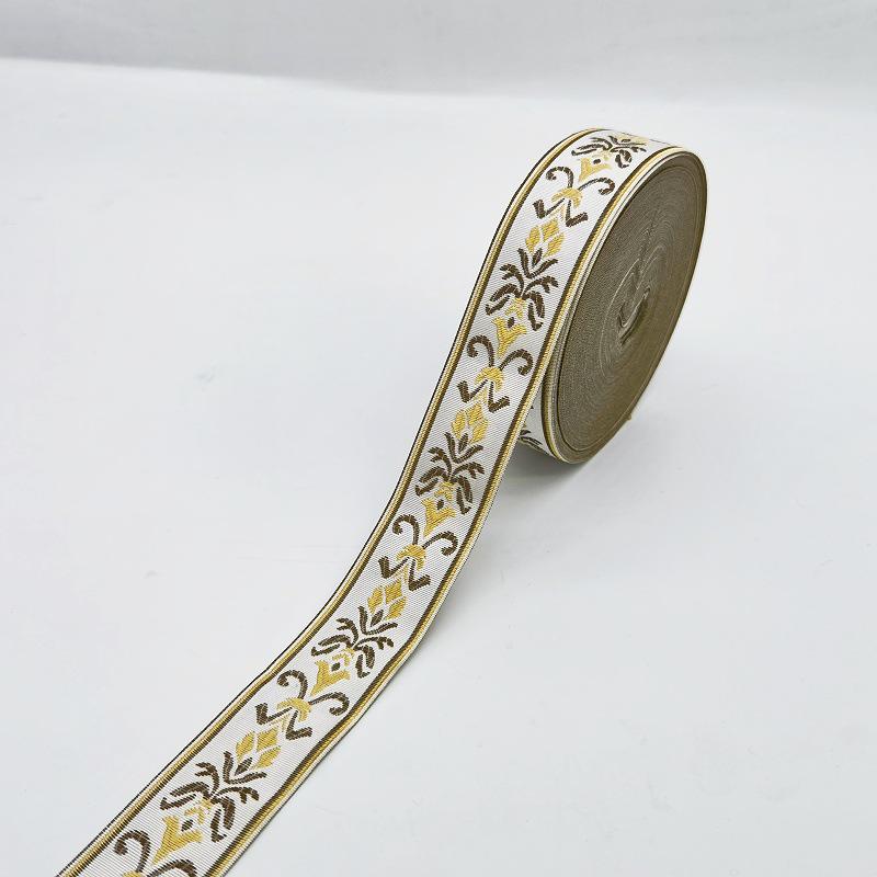 Jintian 3cm Etnický styl Žakárová stuha krajka - 24m kus pro oděvy, závěsy, bytový textil.