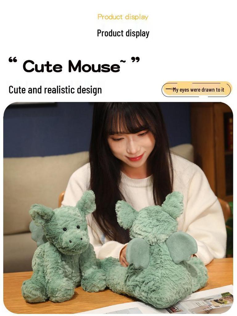 Cross-Border Green Wavy Wool Dragon Plush Soothing Doll Toy Gift