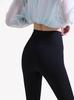 Women's Solid Color Ribbed Modal Cotton Yoga Leggings - Breathable, High Elastic, 9-Point Length for Spring and Autumn.