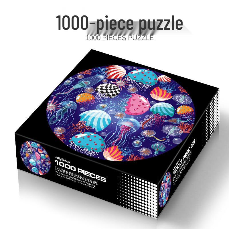 

Рождественская и Хэллоуинская круглая jigsaw-головоломка на 1000 деталей для взрослых, игрушка-антистресс