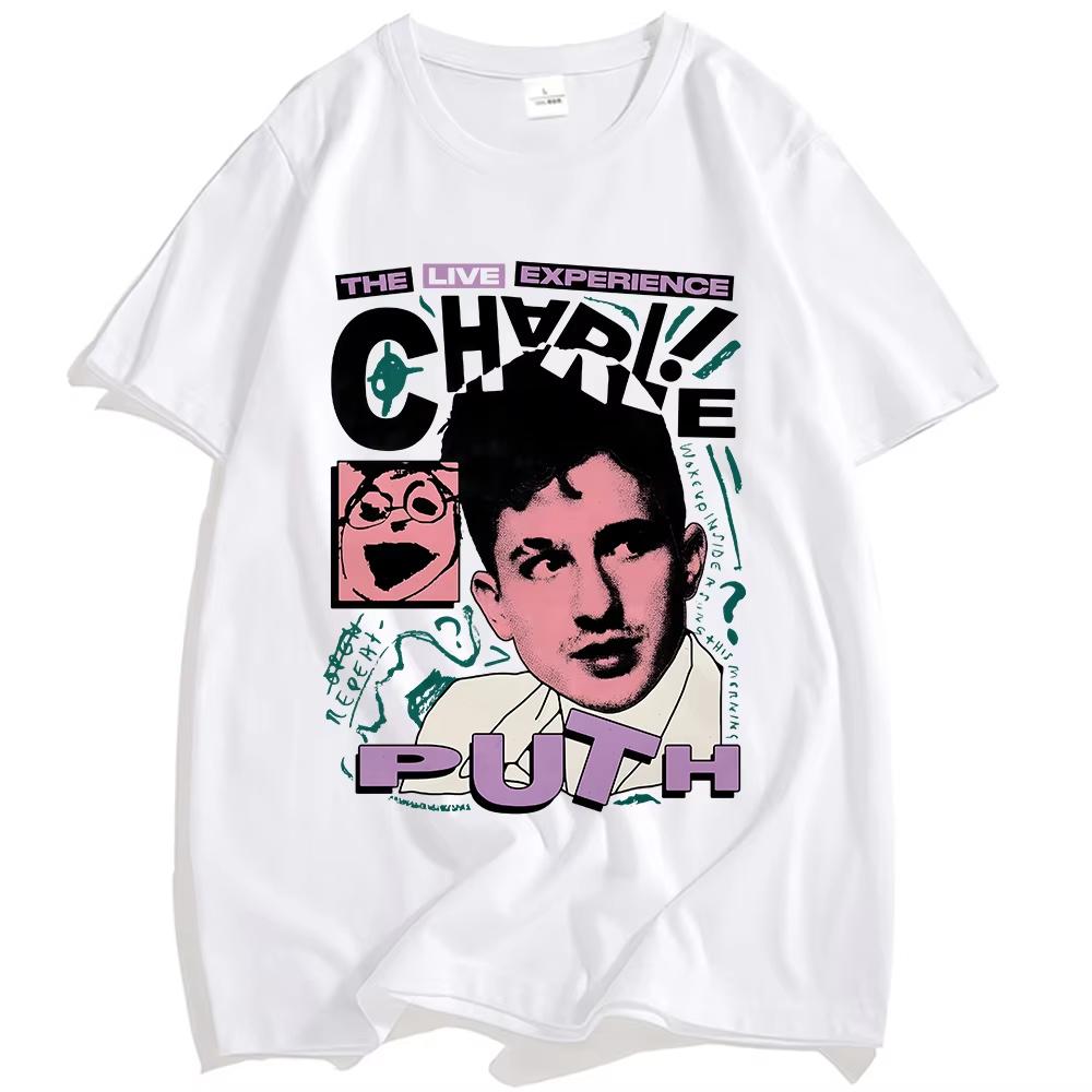 2026 SpringSummer Charlie Puth Live Experience Cotton Singer Patterned Print Streetwear for UNISEX  UNISEXs TShirt L