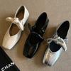 Fashion 2025 New Cute Square Toe Ladies Ballet Shoes Fashion Flat Bow Mary Jane Summer Women's Pumps Commuter Concise Female Shoes