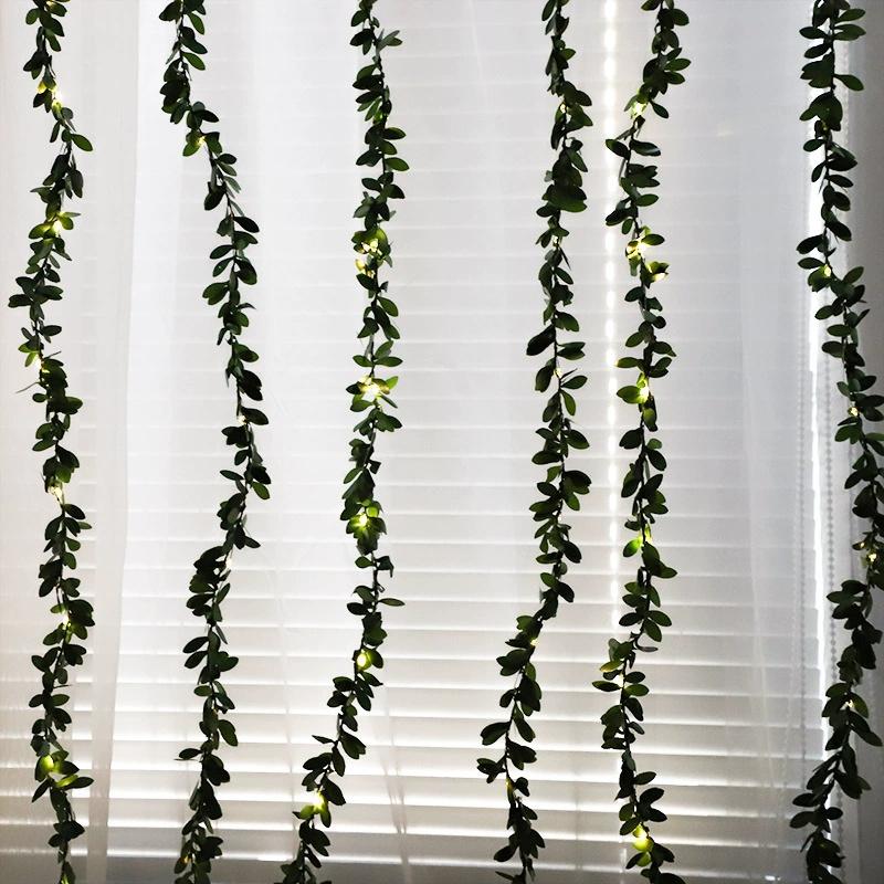 Xiaomi LED Green Rattan Leaf Fairy Light String Battery Power Outdoor Garden Wedding Ramadan Home Room Decoration Holiday Garland Lamp