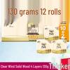 Fresh Breeze Solid Wood Core Paper, 1560g, 12 Roll Family Pack