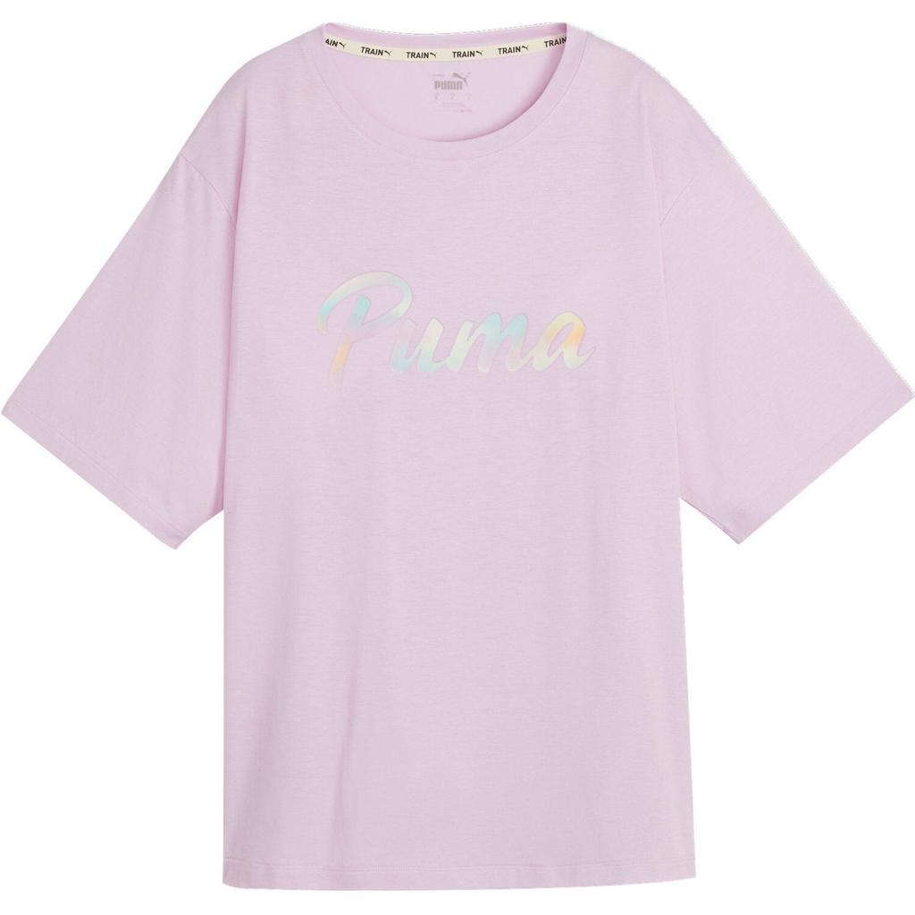 Puma Boyfriend Loose Fit Round Neck Short Sleeve T-Shirt Women tops Light-Purple 525434-60