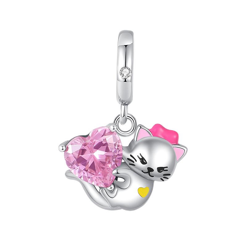 Cute Cat Dogs Charms Fit Fashion Original Bracelets Pet Paw 925 Silver Bulldog Schnauzer Akita Dog Beads DIY Jewelry Making