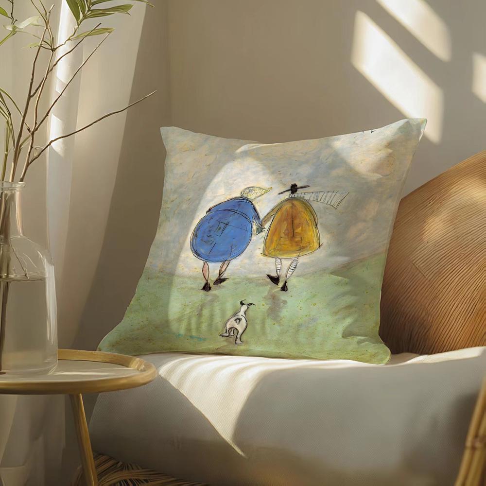 PSam Toft Art Pillow Case Pattern Printed Pillowcase for Living Room Sofa Cushion Cover Bedroom Decor