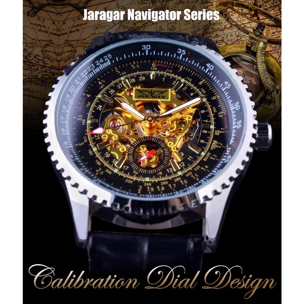 JARAGAR Pánská móda Ležérní dutý mechanický strojek s automatickým mechanickým strojkem GMT933-1-A