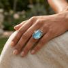 Zinc Zinc Zinc Alloy Water Ripple Ring Adjustable Cat Eye Ring Trendy Gemstone Resin Ring  Gift