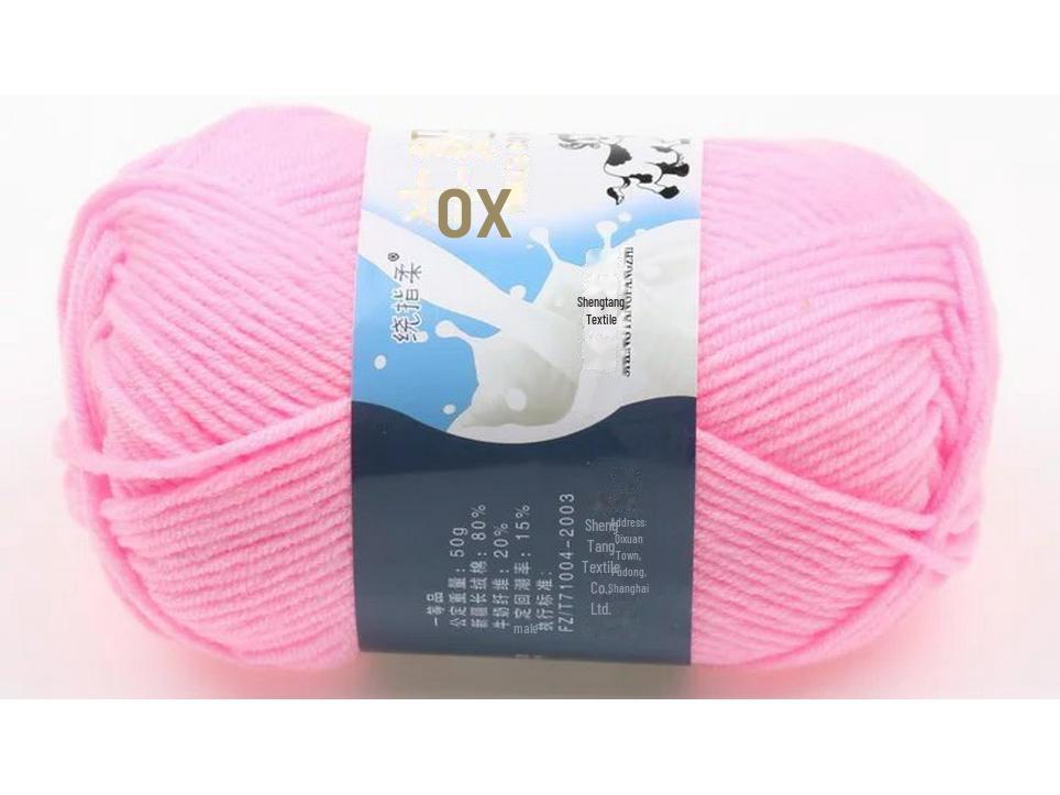 5-Strand Milk Cotton Baby Wool Hat & Scarf Hand-Woven Medium-Thick Yarn Set
