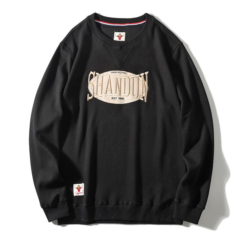 Heavy Sweater Spring and Autumn American High Street Men's Embroidery