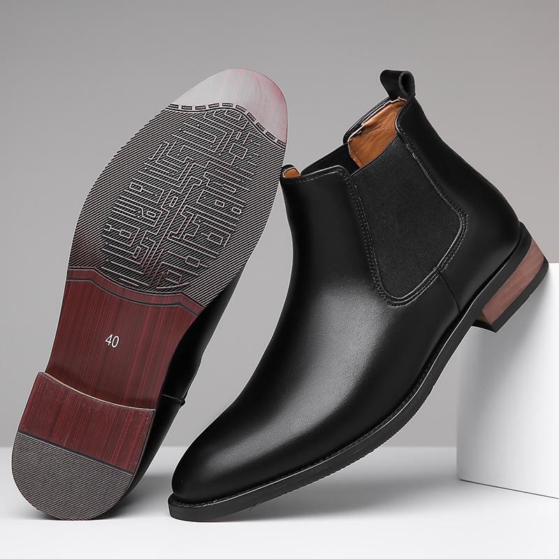 Fashion New Arrival Male Chelsea Boots Casual Slip On Business Boots Fashion Cowboy Men's Ankle Boots High Top Leisure Walking Footwear
