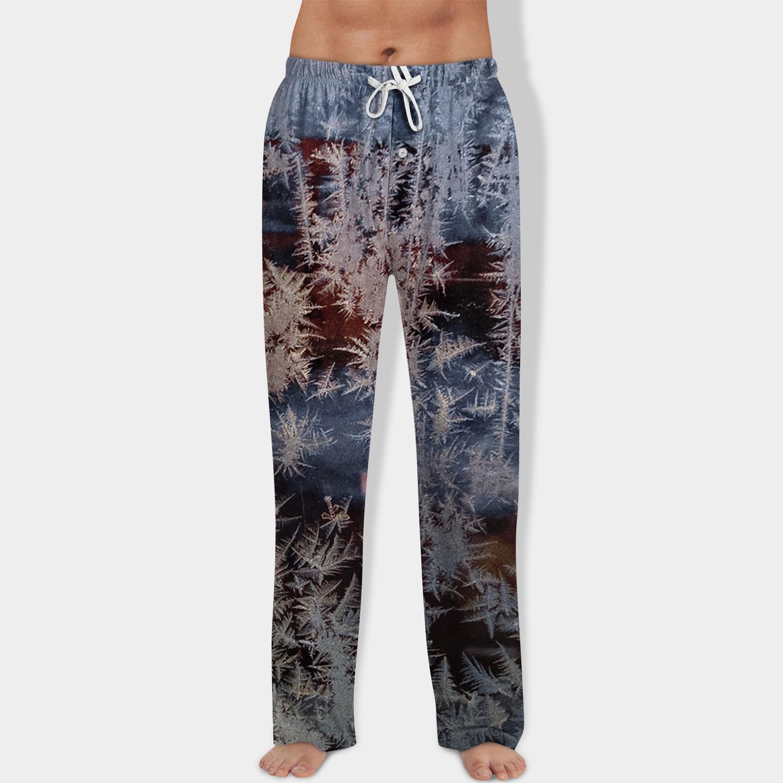 

Мужские брюки с принтом и завязками, повседневные пижамные брюки XL светло-серый