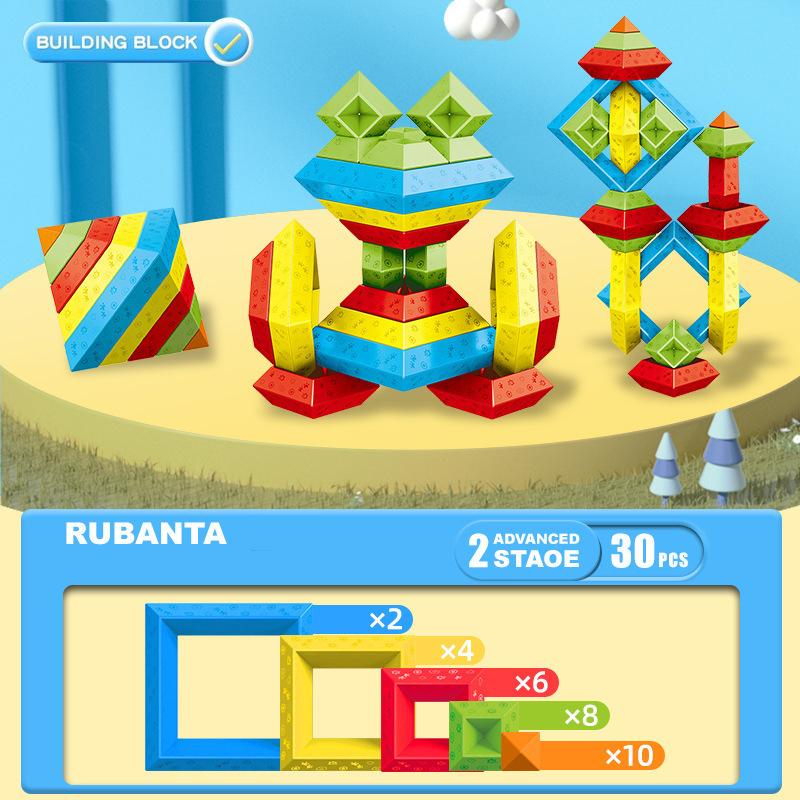 

30Pcs Pyramid Stacking Toy Building Blocks Montessori Educational Toy Kids Imagination Logic Baby Sensory Toys Christmas Gifts